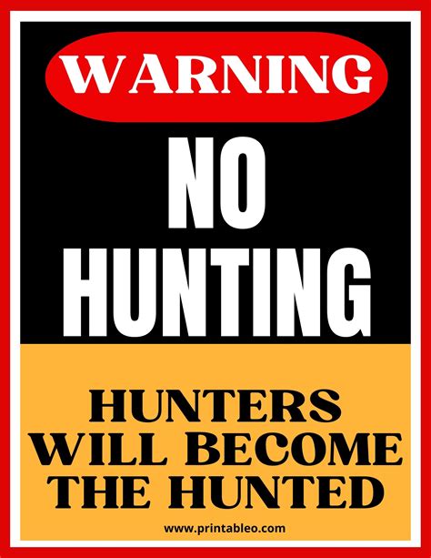 31+ Printable No Hunting Signs | Free Download