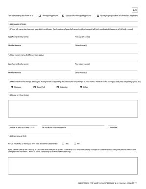 Fillable Online Application for a Saint Lucia Passport (Form A) - Government ... Fax Email Print ...