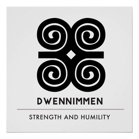 Dwennimmen Strength | Humility Adinkra Symbol Poster | Zazzle ...