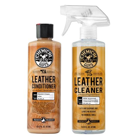 Chemical Guys SPI_109_16 Leather Cleaner and Leather Conditioner Kit for Use on Leather Apparel ...