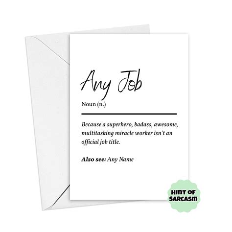 A5 personalised coworker definition card coworker leaving card coworker ...