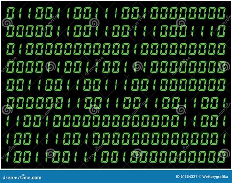 0,1 Digits Vector Wallpaper. Green Binary Code on Black Background. Digital Matrix Abstract ...