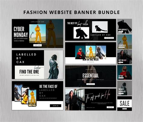 Fashion Web Banner Design Templates Shopify Clothing Online - Etsy