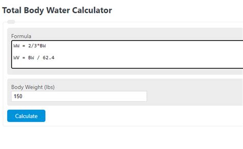 Total Body Water Calculator - Calculator Academy