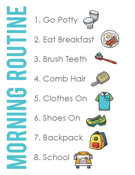 Kid Friendly: Back to School Morning Routine Chart - See Vanessa Craft