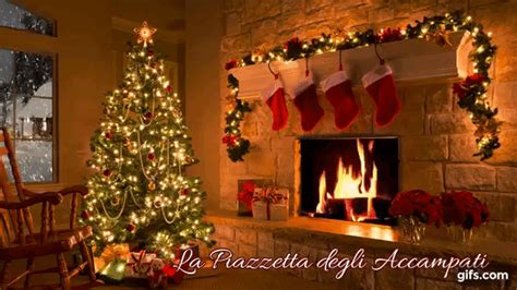 Christmas Scene - Christmas Fireplace - Christmas Tree & Snowfall ...