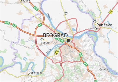 Mapa MICHELIN Novi Beograd - mapa Novi Beograd - ViaMichelin