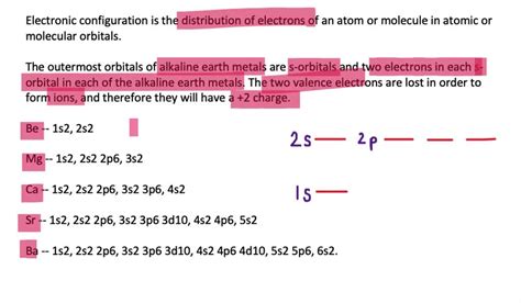 Use the electron configurations of the alkaline earth metals to explain why they tend to form 2 ...