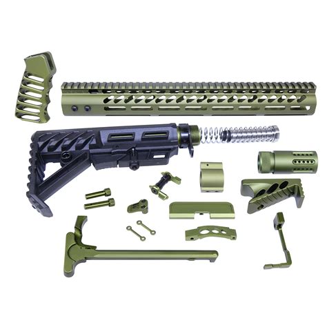 AR-15 Full Rifle Parts Kit in Anodized Green | Veriforce Tactical