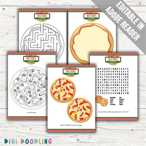 Pizza Party Game Pack five Printable Pizza Games. Editable. Printable. Instant Download. - Etsy