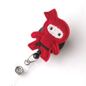 Red Ninja Name Badge Holders Cute Badge Pulls Unique - Etsy