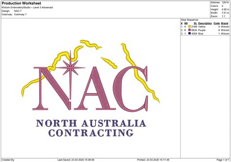 NAC logo - Machine Embroidery designs and SVG files