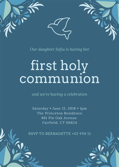 Elegant First Communion Invitations