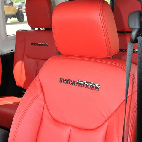 '07-Current Red Leather Seat Covers - Collins Bros Jeep