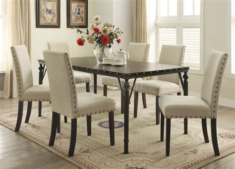 Mahogany Finish Modern Dinette Set With Beveled Round Glass Top