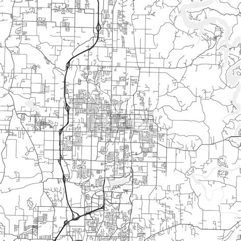 Springdale downtown and surroundings Map in light shaded version with ...