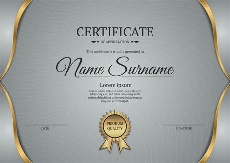 certificate template, with gold border 23502530 Vector Art at Vecteezy