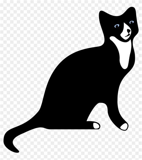 Clipart - Silhouette Black And White Cat - Free Transparent PNG Clipart ...