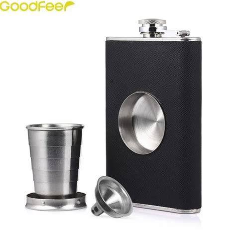 Goodfeer Flask with Funnel and Folding Cup for Liquor Whiskey Flask ...