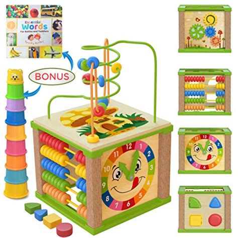 Spunky Kinder Wooden Kids Baby Activity Cube – Boys Gift Set | One 1, 2 ...