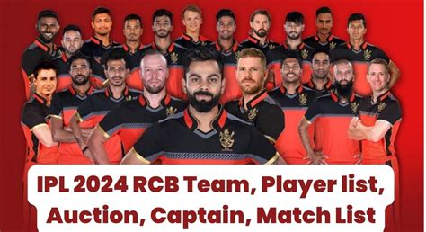 IPL 2024 RCB Team, Player list, Auction, Captain, Match List - VISIT ODISHA