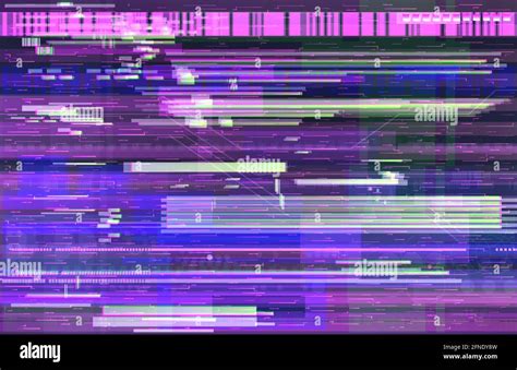 Neon glitch banner in cyberpunk style. Vector illustration with deep effect of interference ...