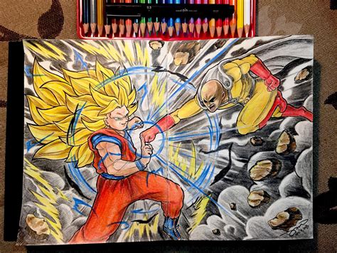 GOKU VS. SAITAMA by john-south-ink on DeviantArt