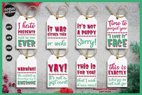 Funny Christmas Tags SVG Bundle