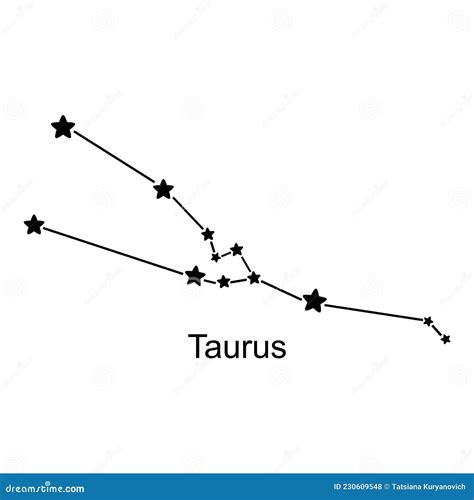 Constellation of Zodiac Sign Taurus, Vector Illustration Stock Vector ...