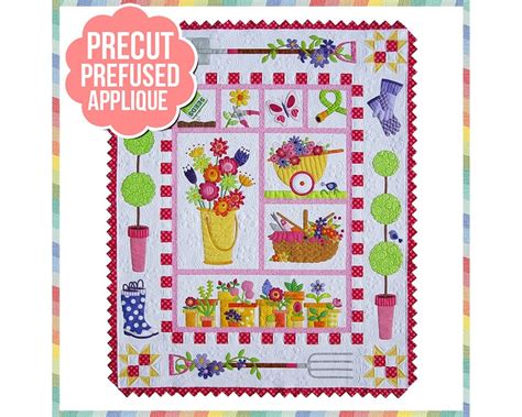 Garden Quilt Laser Cut Pre Fused Applique Quilt Kit