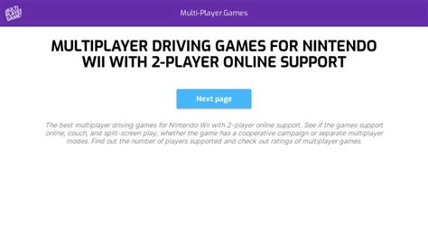 Multiplayer driving games for Nintendo Wii with 2-player online support – Multi-Player.Games