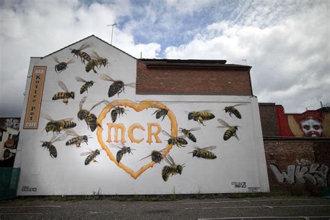 In pictures: Manchester bee mural tribute to arena victims - Arabian ...