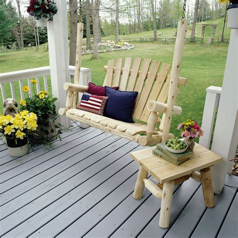 Cedar Log 4ft Porch Swing - Lakeland Mills Furniture Co