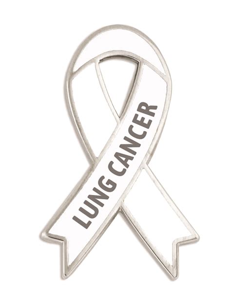 PinMart's Lung Cancer White Awareness Ribbon Enamel Lapel Pin | eBay