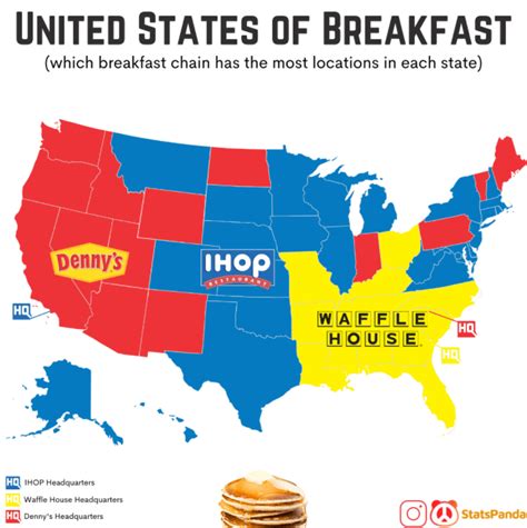 U.S. Breakfast Chains Map | Wondering Maps