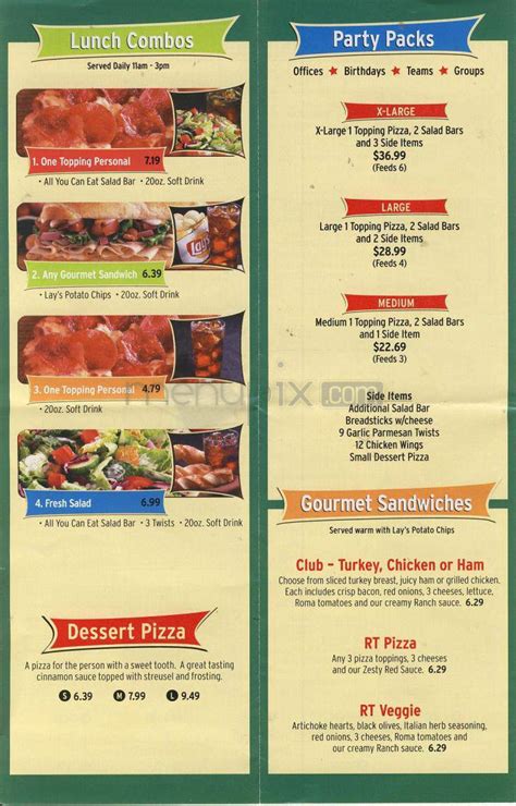 Menu of Round Table Pizza in Colusa, CA 95932