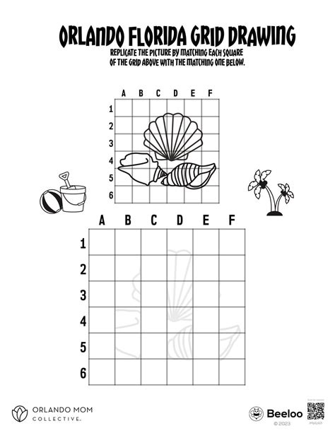 Orlando Florida Grid Drawing • Beeloo Printable Crafts and Activities ...