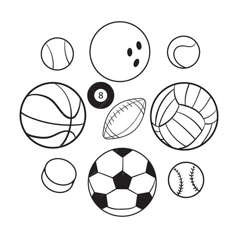 Bolas para diferentes dibujos de líneas deportivas. dibujo vectorial ...