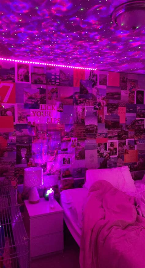 aesthetic bedroom | Neon bedroom, Aesthetic bedroom, Room organization bedroom