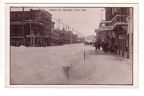 Front Street, Beaver Dam, Wisconsin In Winter, Real Photo, Used 1910 | United States - Wisconsin ...