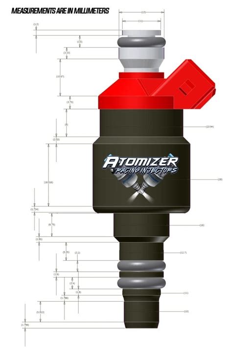 Atomizer 3 Racing Injectors 185 PPH Billet Fuel Injector