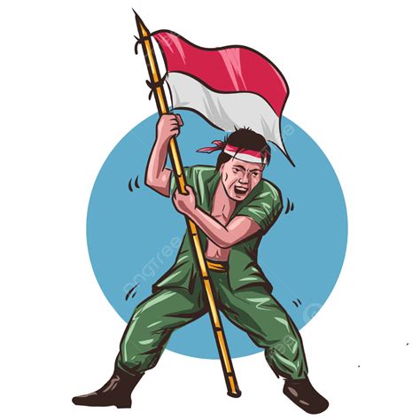 Pahlawan Kemerdekaan Indonesia Memegang Bendera Merah Putih Hari ...