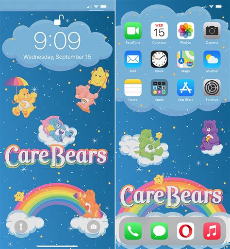 Care Bears Cartoon 80s Cute Fun Stars Clouds Colorful iPhone Blue Lock Screen Home Screen ...