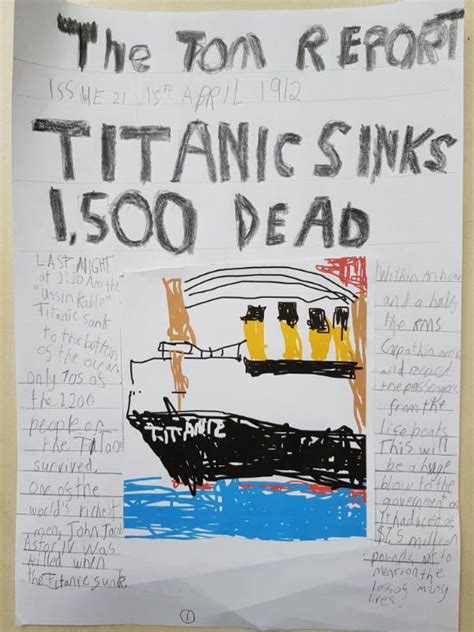 Yr6M : Titanic Newspaper Articles