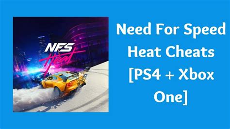 Need For Speed Heat Cheats [PS4 + Xbox One]