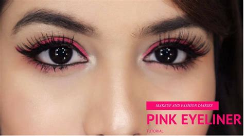 PINK EYELINER TUTORIAL - YouTube