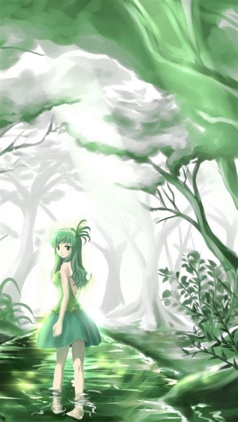 Green Anime Aesthetic Wallpaper