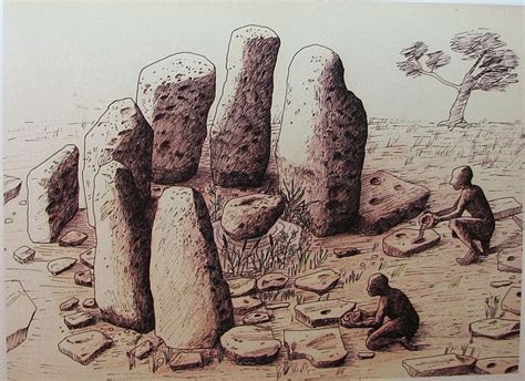 Image: Atlit-Yam, Ritual structure made of stones, restoration