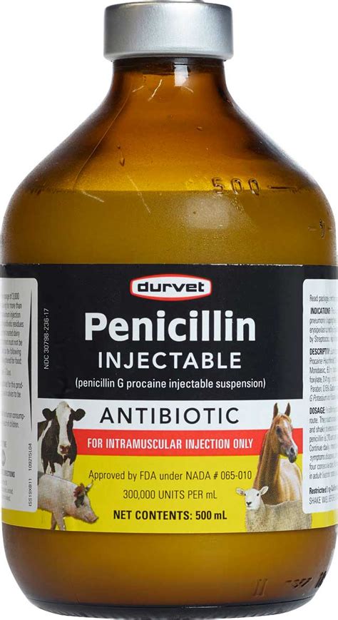 Penicillin Injectable for Livestock Durvet - Antibiotics | Cattle Health | Farm