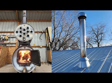 Installing a wood stove chimney through a metal roof – Artofit